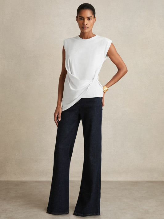 Cotton Drape T-Shirt White | Women