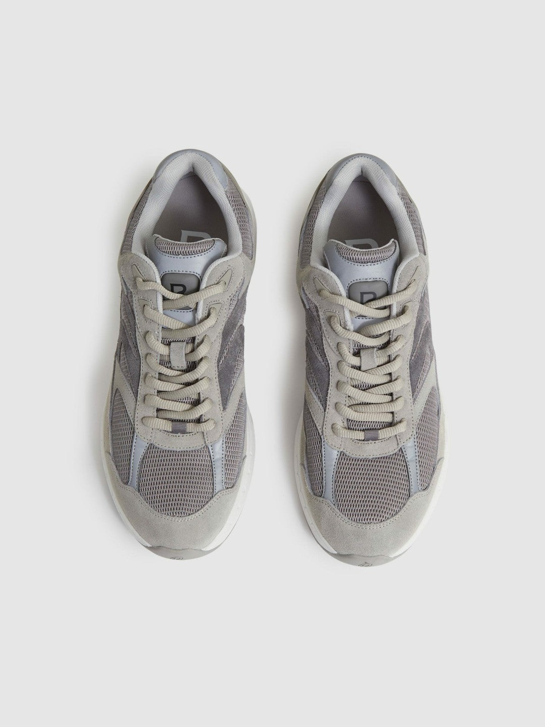 Panelled Running Trainers Grey | Men