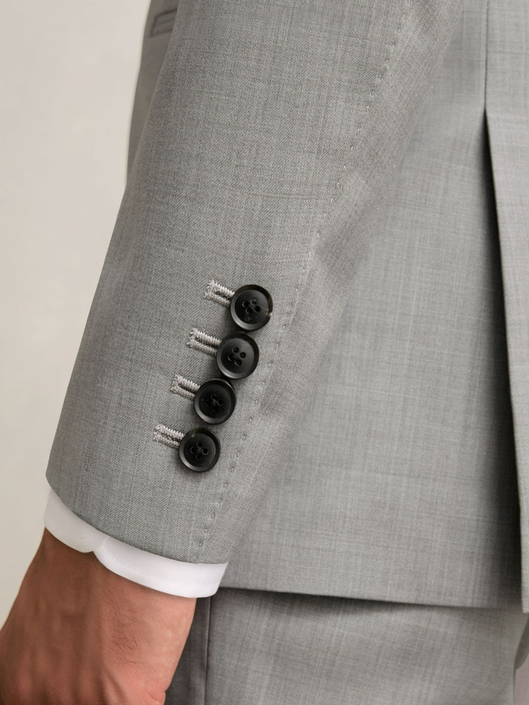 Slim-Fit Wool Single Breasted Suit Blazer Mid Grey | Men