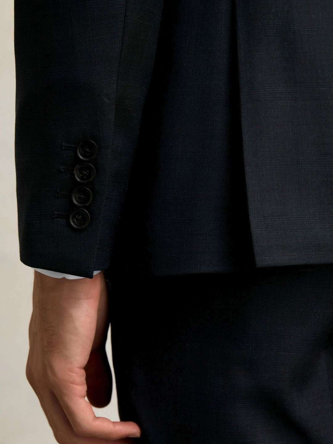 Slim-Fit Wool Single Breasted Check Suit Blazer Navy | Men