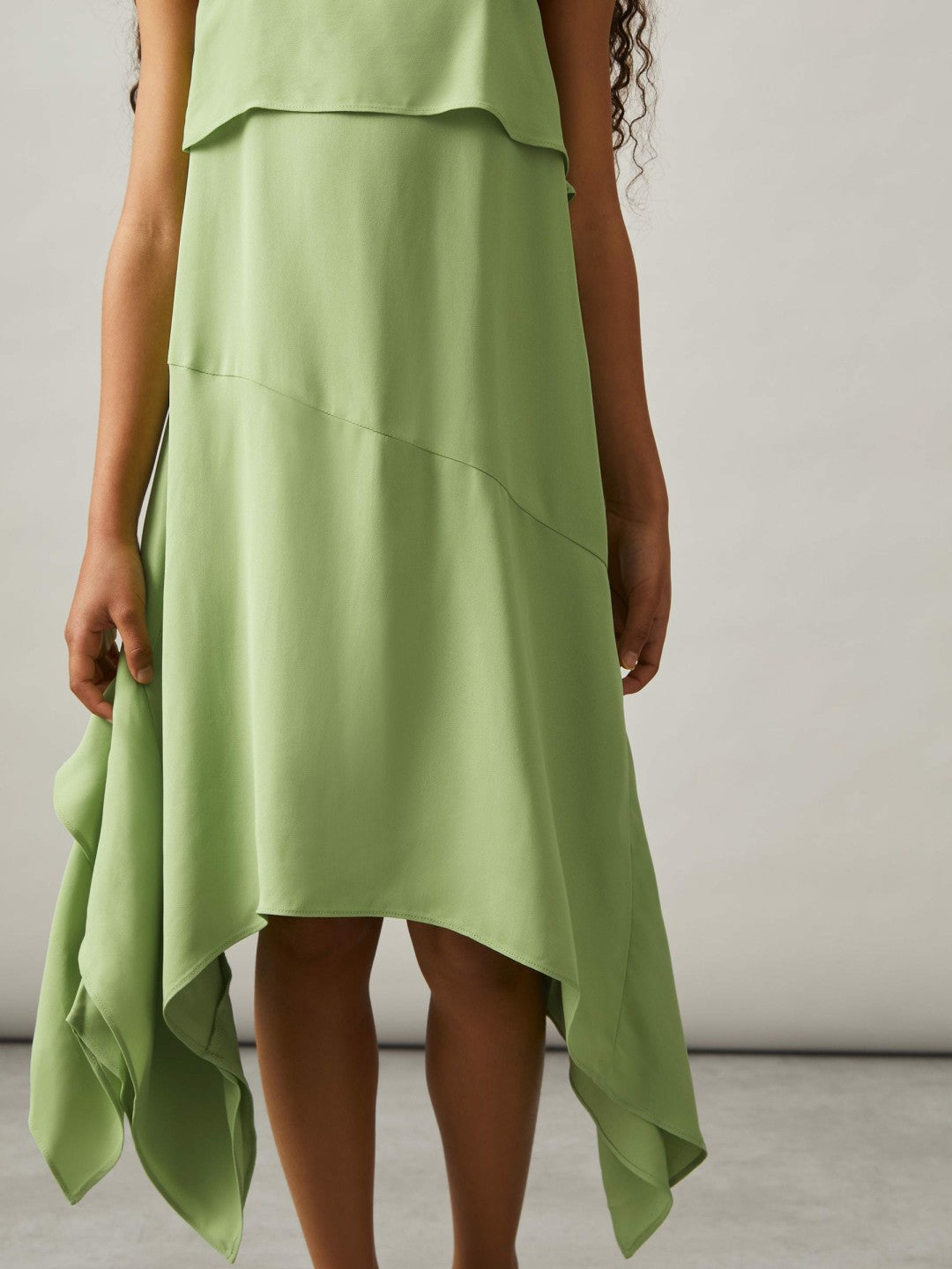 4-9 yrs Handkerchief-Hem Sleeveless Dress Green | Children & Baby