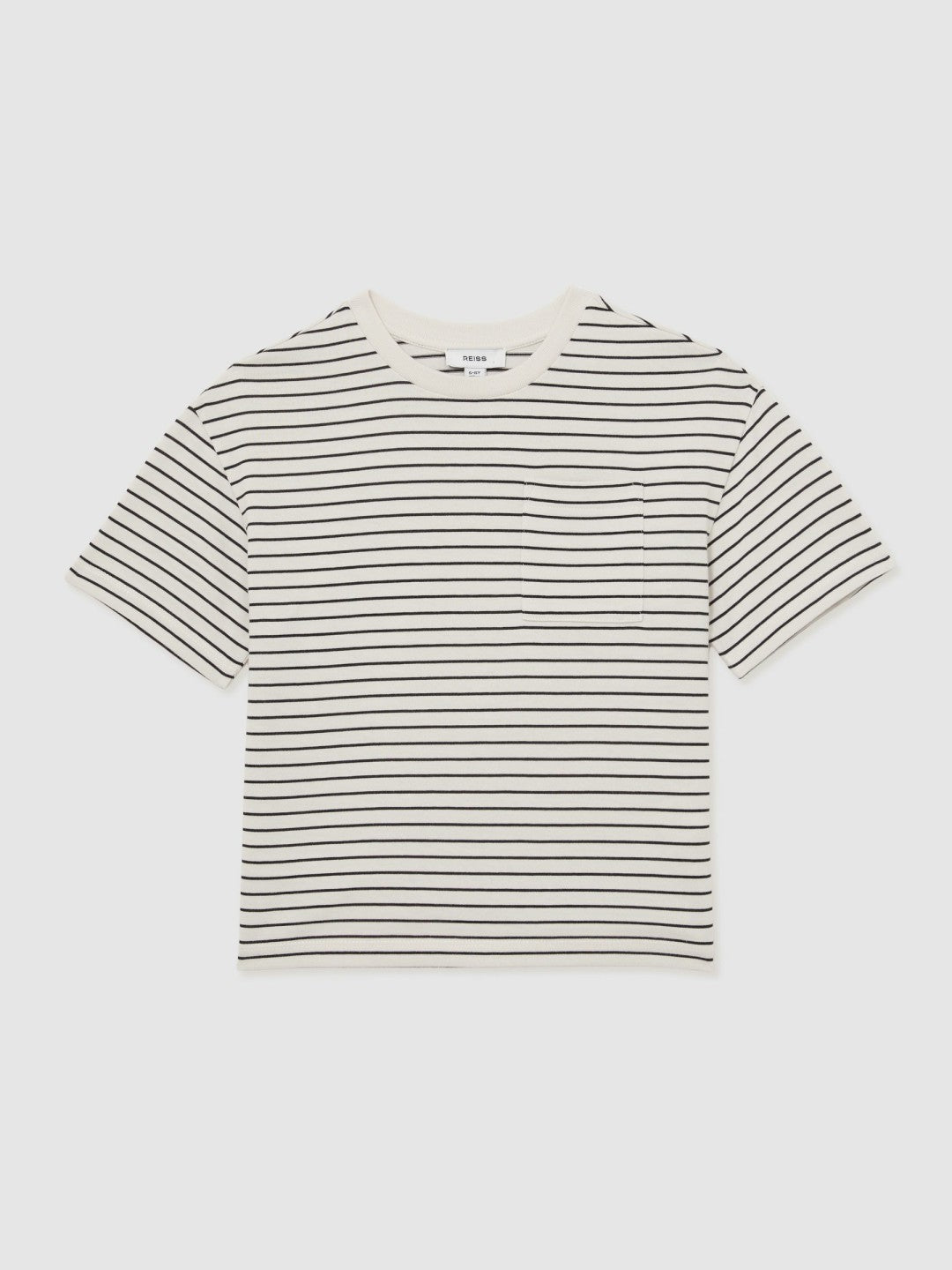 13-14 yrs Cotton-Blend Stripe T-Shirt White/Navy | Children & Baby