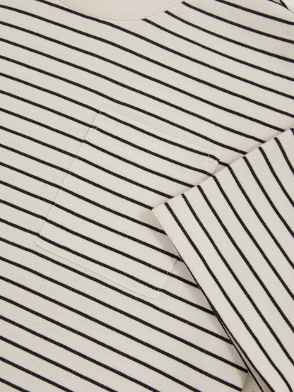 13-14 yrs Cotton-Blend Stripe T-Shirt White/Navy | Children & Baby