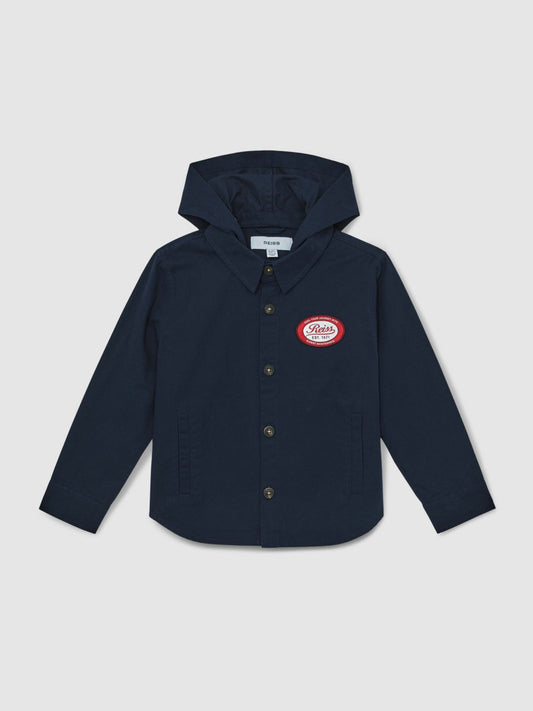 Cotton Removable-Hood Motor Cars Jacket Navy | Children & Baby