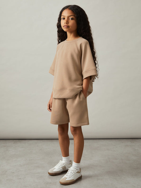 13-14 yrs Modal-Blend Sweatshirt And Shorts Set Mink | Children & Baby