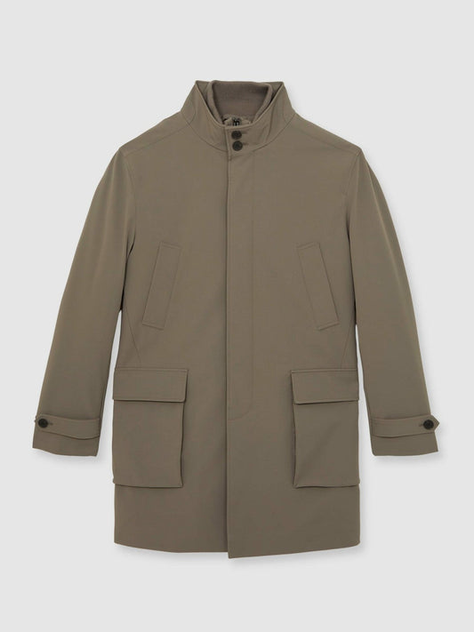 Hybrid Removable-Gilet Overcoat Mushroom Brown | Men