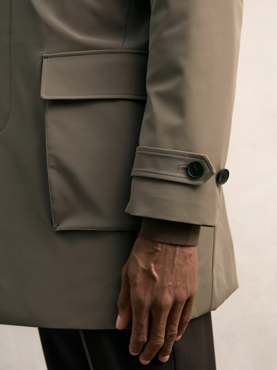 Hybrid Removable-Gilet Overcoat Mushroom Brown | Men