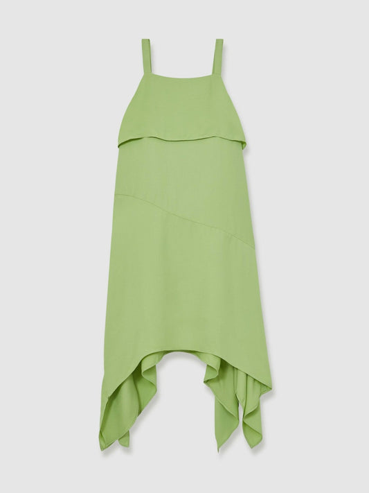 9-13 yrs Handkerchief-Hem Sleeveless Dress Green | Children & Baby