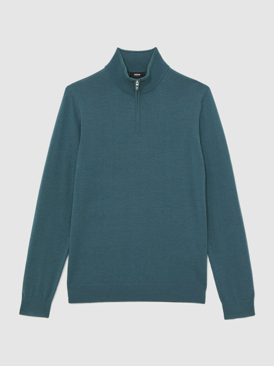 Merino Wool Half Zip Jumper Orion Blue | Men