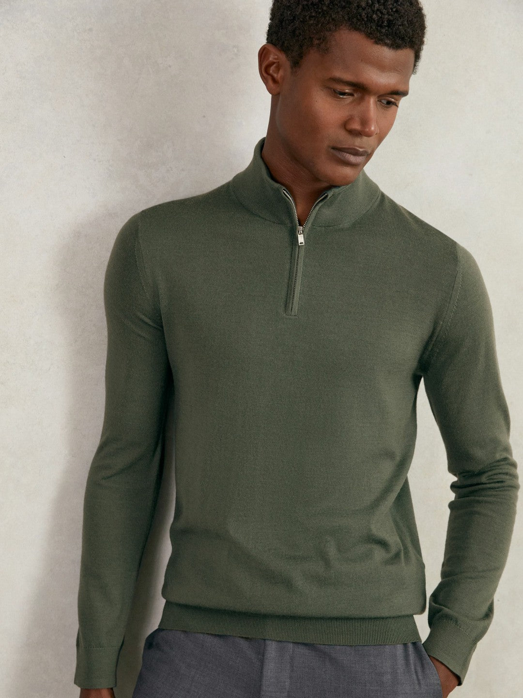 Merino Wool Half-Zip Jumper  | Men