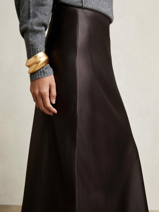 Silk Slip Maxi Skirt Mauve | Women