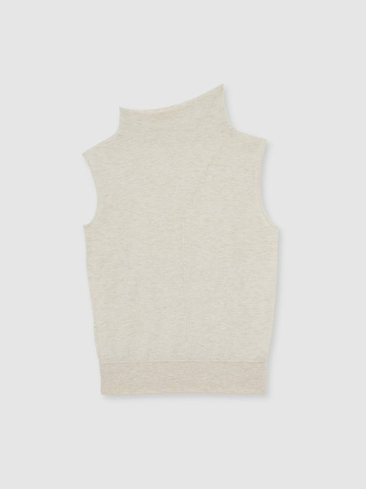 Wool Slouched Sleeveless Top Stone Neutral | Women