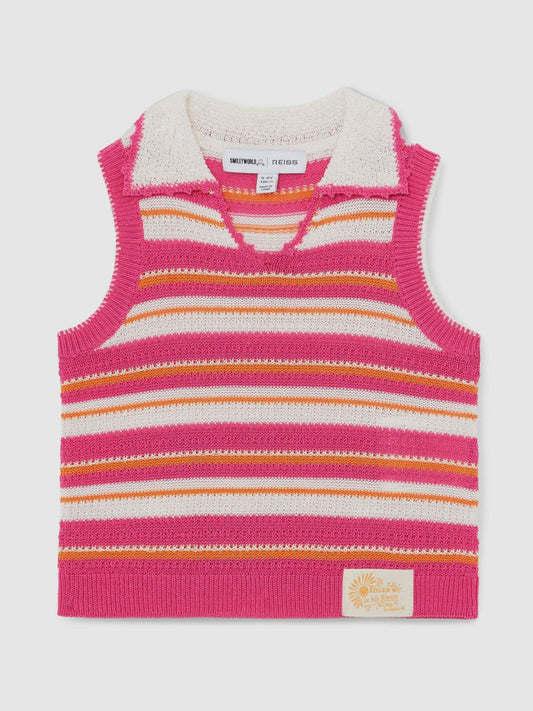 9-13 yrs SmileyWorld Stripe Knit Vest Pink | Children & Baby