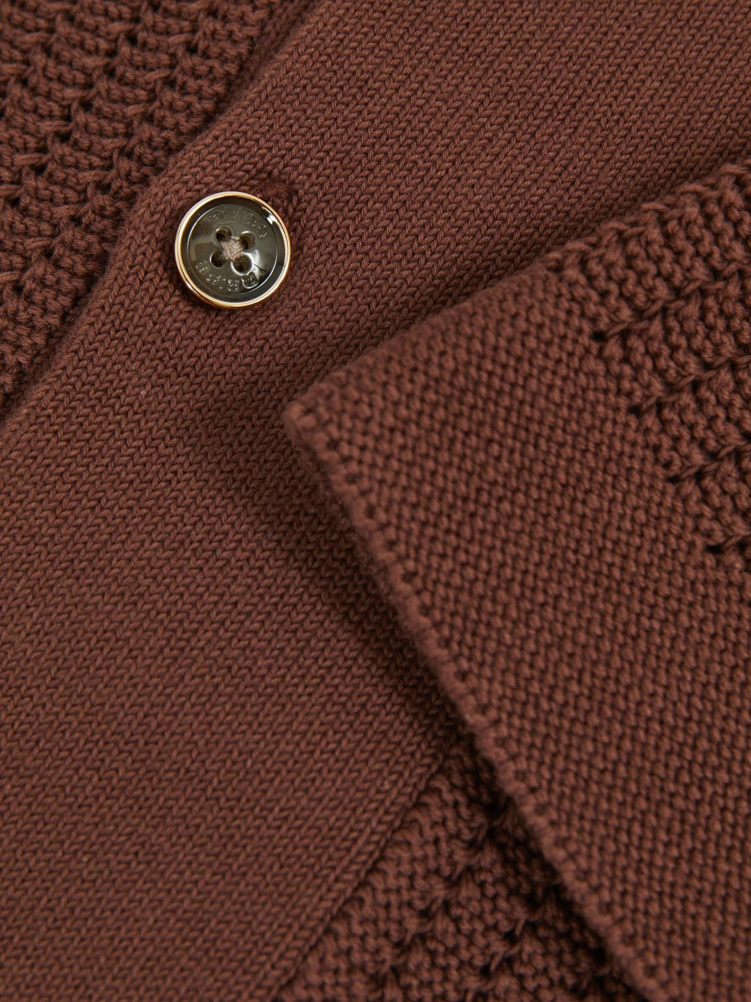 Cotton Textured-Knit Cuban-Collar Shirt Tobacco Brown | Men