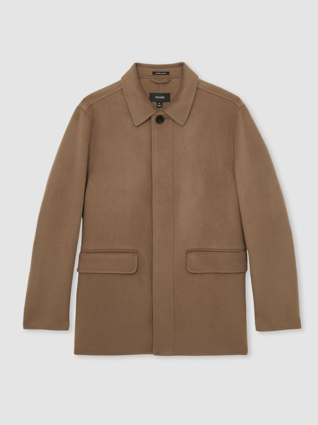 Wool Blend Double Face Button Jacket Brown | Men