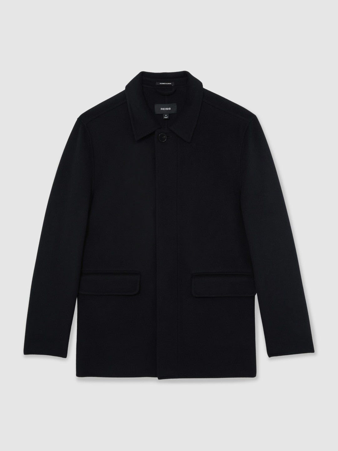 Wool Blend Double Face Button Jacket Navy | Men