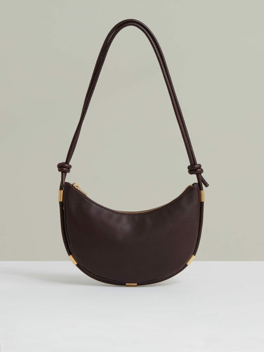 Leather Rope Strap Shoulder Bag Oxblood | Women