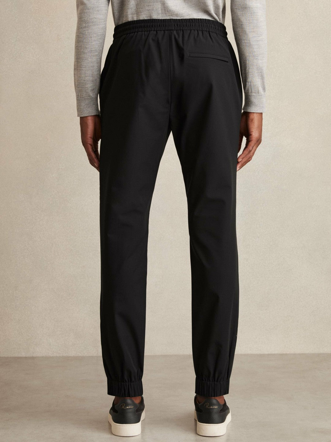 Drawstring Technical Cuffed Trousers Black | Men