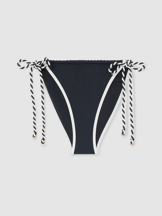 Twist-Strap Tie-Side Bikini Bottoms Navy/White | Women