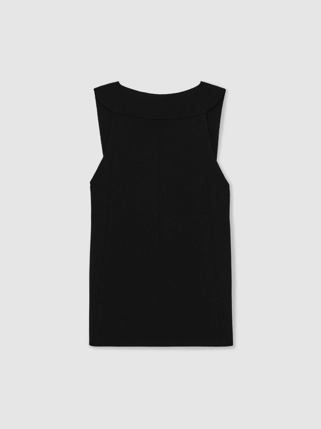 Low-Back Rib-Knit Vest Black | Women