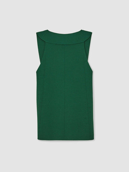 Low-Back Rib-Knit Vest Green | Women