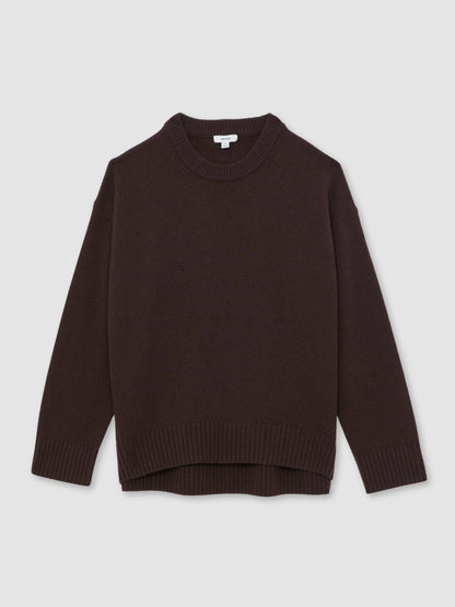 Wool-Cashmere Crew-Neck Jumper Plum | Women