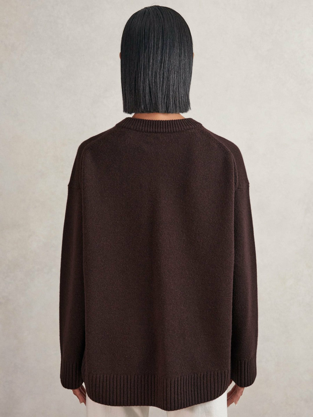 Wool-Cashmere Crew-Neck Jumper Plum | Women