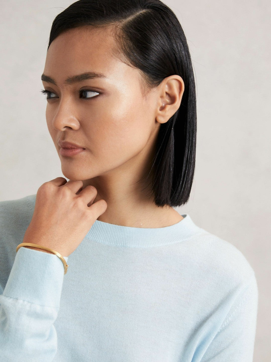 Merino Wool Crew-Neck Jumper Blue | Women