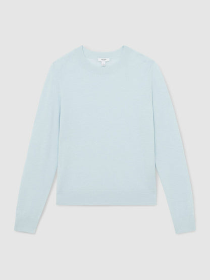 Merino Wool Crew-Neck Jumper Blue | Women