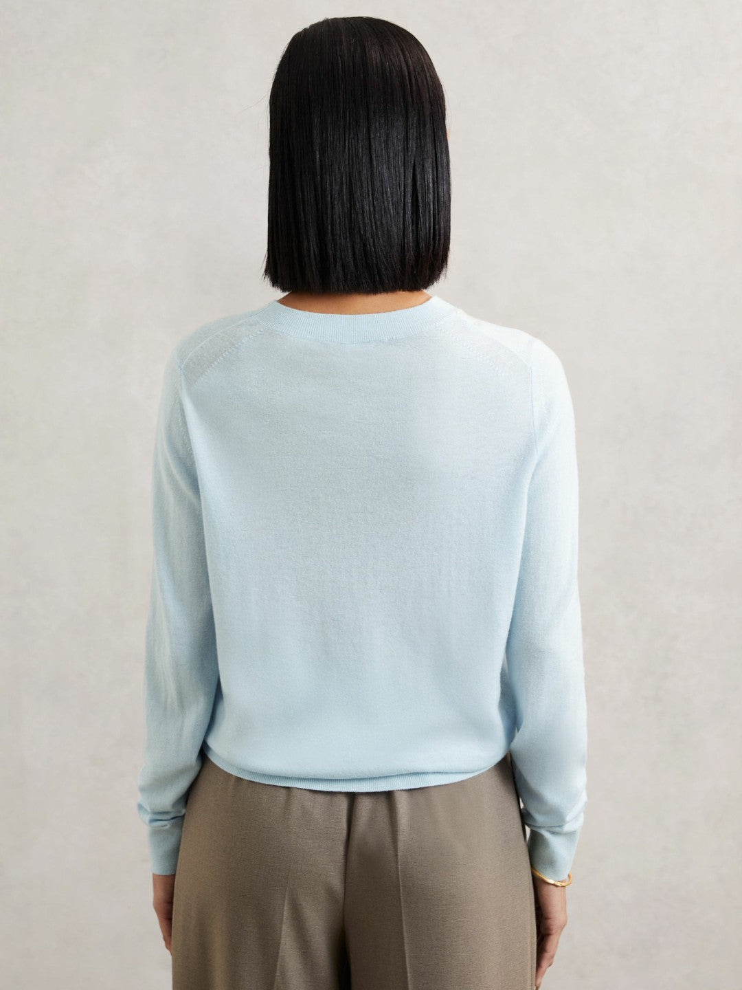 Merino Wool Crew-Neck Jumper Blue | Women