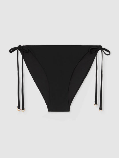Side Tie Bikini Bottoms Black | Women