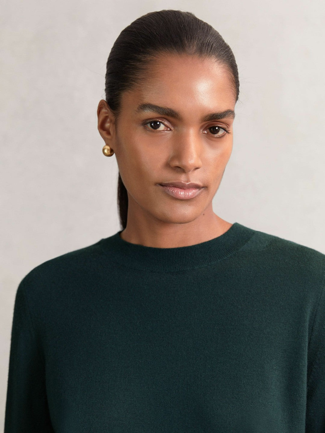 Merino Wool Crew-Neck Jumper Green | Women