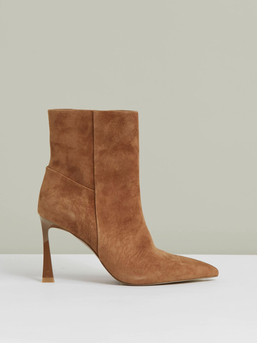 Suede High Heeled Ankle Boots Tan | Women