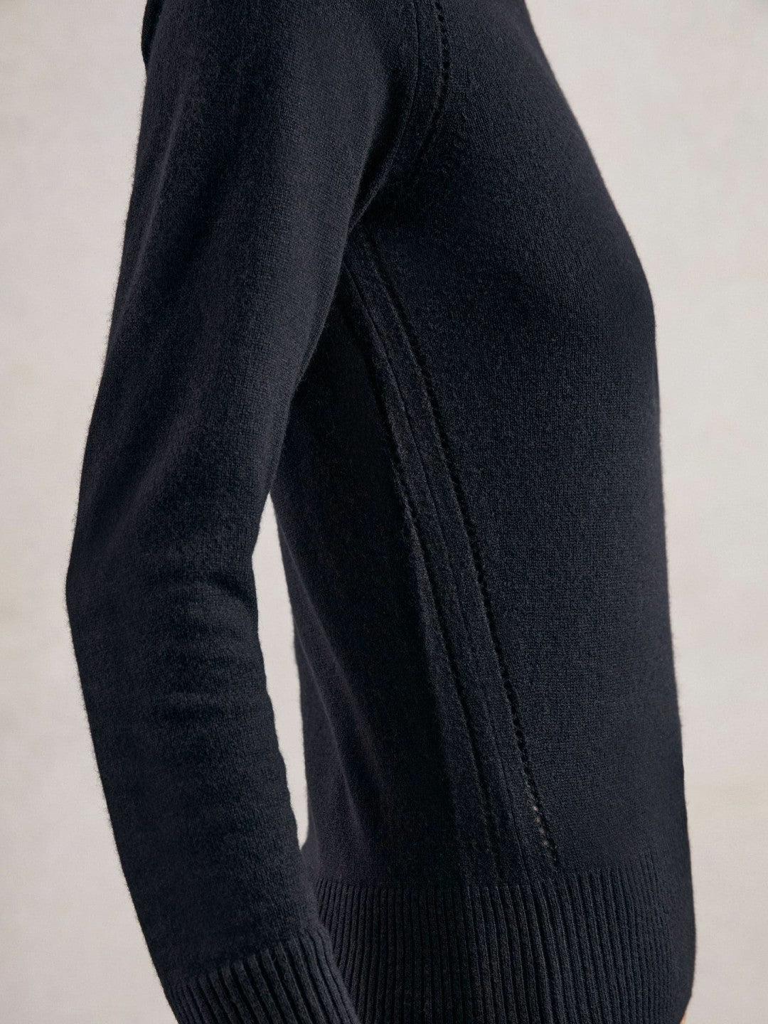 Wool-Blend Open-Stitch Jumper with Cashmere Navy | Women