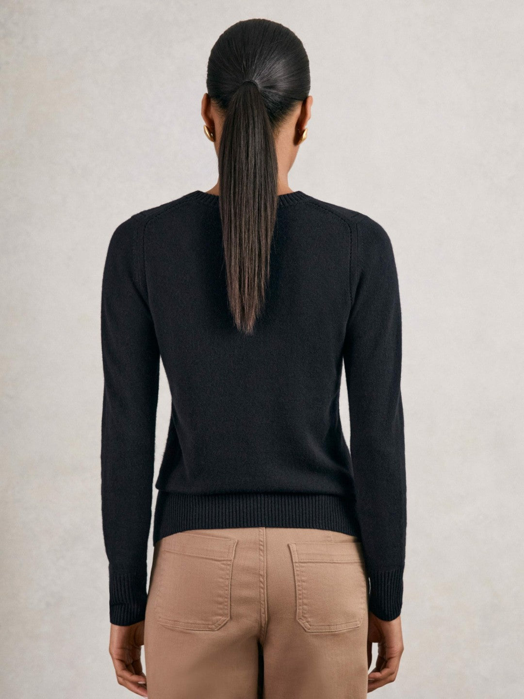 Wool-Blend Open-Stitch Jumper with Cashmere Navy | Women