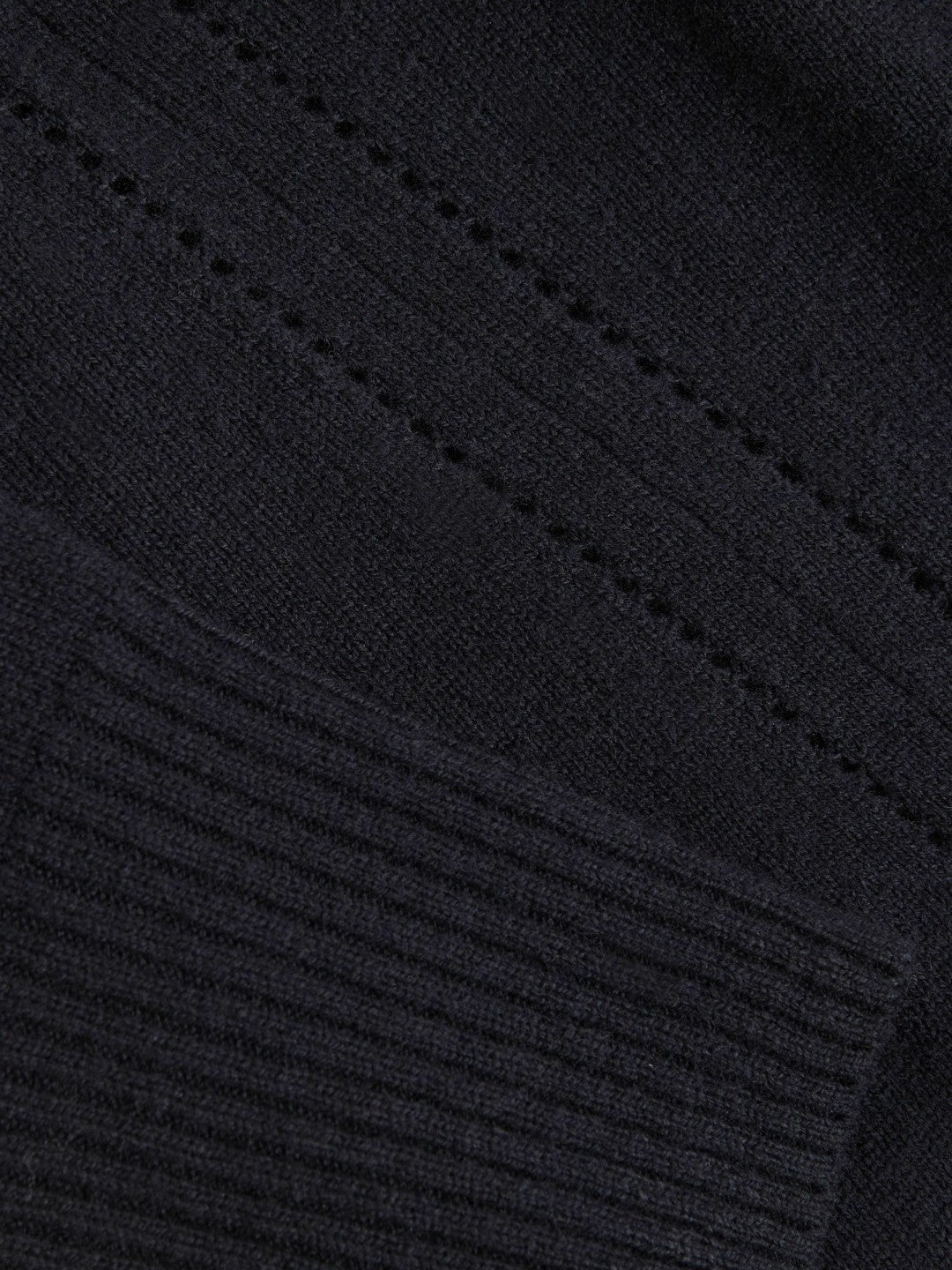 Wool-Blend Open-Stitch Jumper with Cashmere Navy | Women