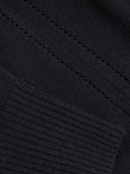 Wool-Blend Open-Stitch Jumper with Cashmere Navy | Women