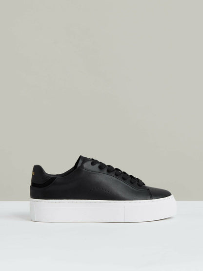 Leather Low-Top Trainers Black | Women