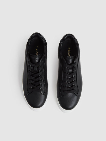Leather Low-Top Trainers Black | Women