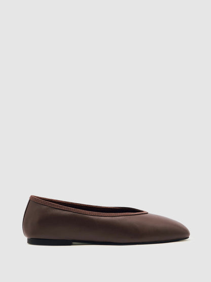 Nappa Leather Ballet Flats Brown | Women