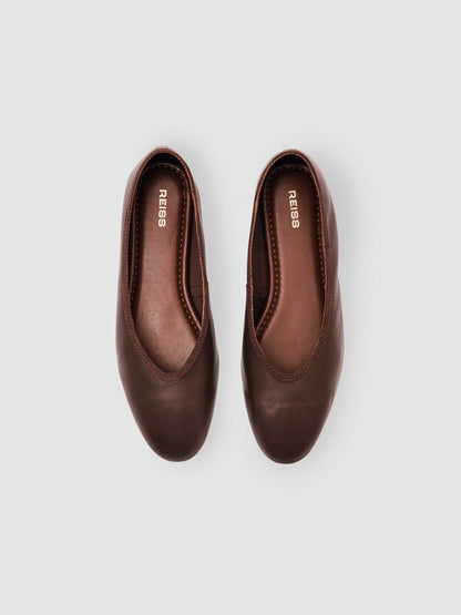 Nappa Leather Ballet Flats Brown | Women