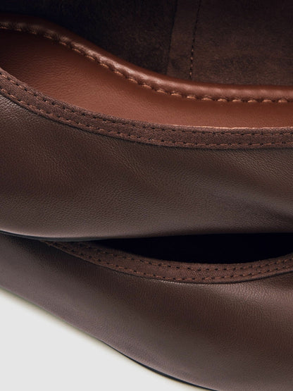 Nappa Leather Ballet Flats Brown | Women