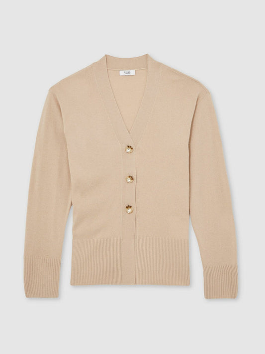 Wool-Blend Fitted Cardigan With Cashmere Neutral | Women