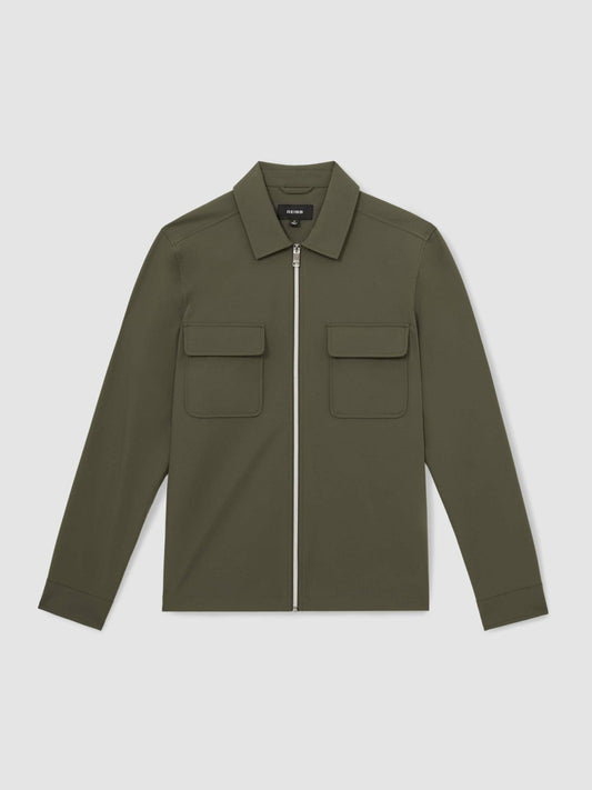 Technical Zip-Through Overshirt Green | Men
