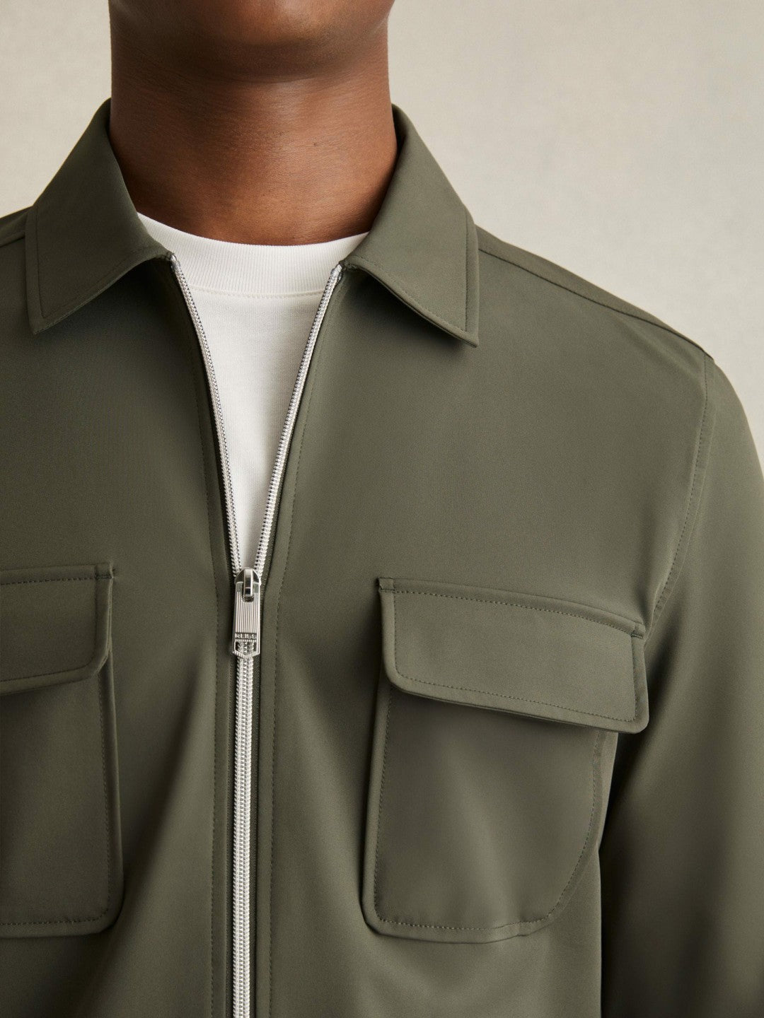 Technical Zip-Through Overshirt Green | Men