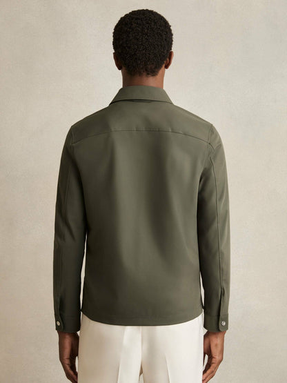 Technical Zip-Through Overshirt Green | Men