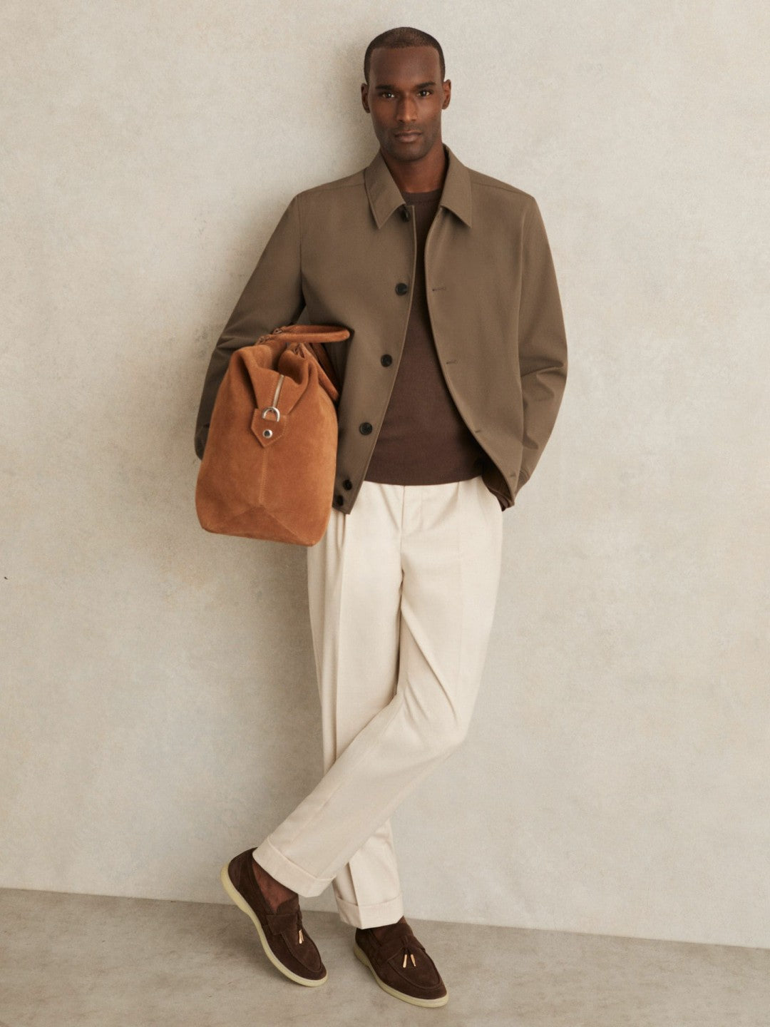 Technical Button Through Jacket Chestnut Brown | Men