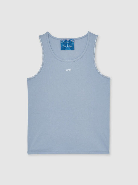 | Tom Daley Cotton Lover Vest with Stretch Soft Blue | Men