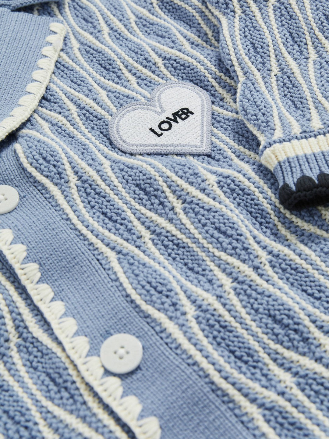 Tom Daley Wave-Knit Shirt Soft Blue/White | Men