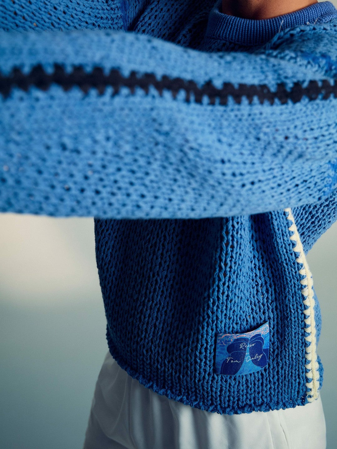 | Tom Daley Chunky Knit Jumper Soft Blue | Men